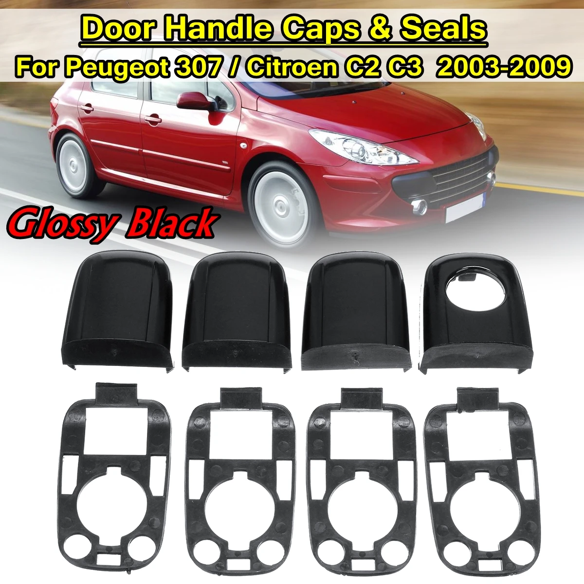 Черная защитная крышка замка L & R дверного чехол накладка с прокладкой