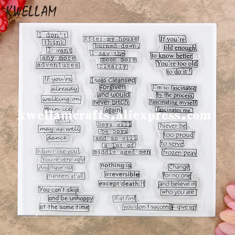 Надпись Я не думаю альбом для скрапбукинга сделай сам фотокарточки резиновая