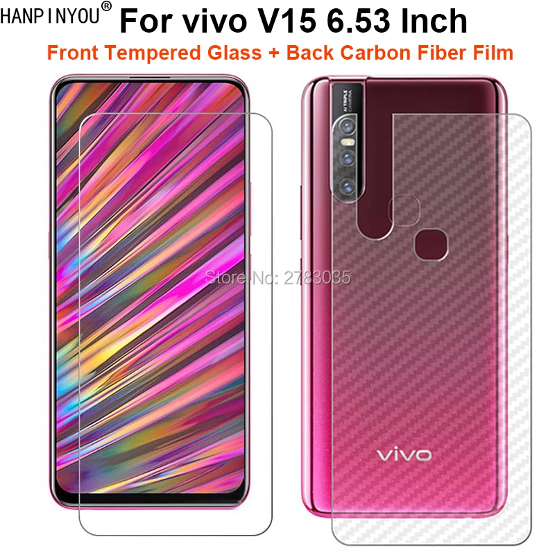 

ДЛЯ vivo V15 6,53 "1 комплект = мягкая задняя пленка из углеродного волокна + ультратонкая прозрачная защитная пленка из закаленного стекла премиу...