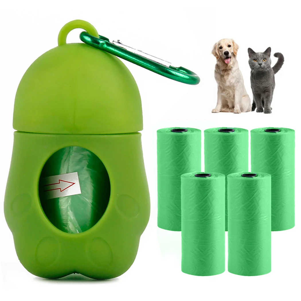 

Pet Dog Poop Bags Earth-Friendly 5 Rolls with 1 Dispenser Dog Waste Bags Dog Pooper Scooper Trash Cleaning Supplies