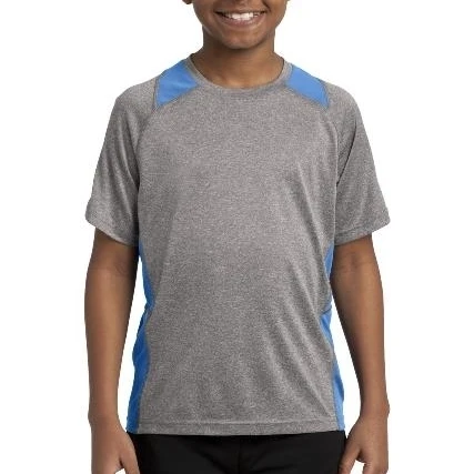 Спорт-Tek YST361 Youth Heather Colorblock Contender Tees Винтаж Хизер и Каролина синий-очень большой |