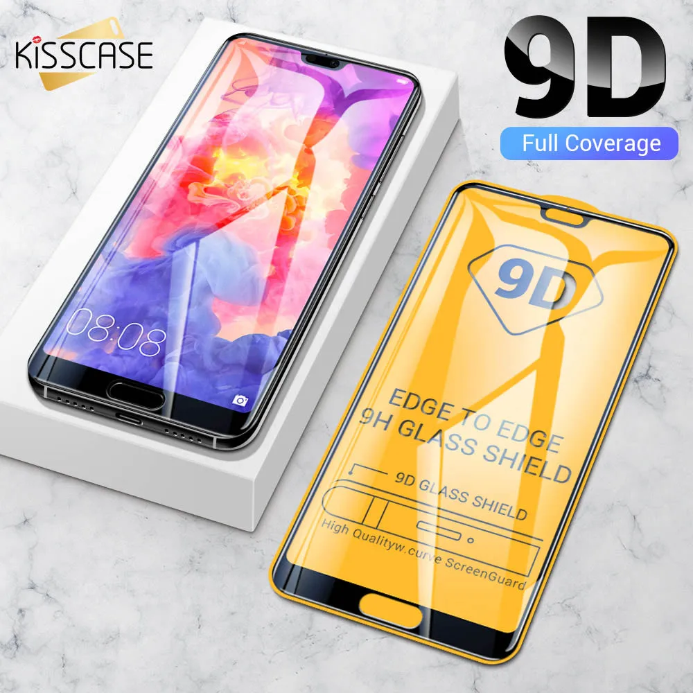 KISSCASE 9D полное покрытие из закаленного стекла протектор экрана стекло на для huawei