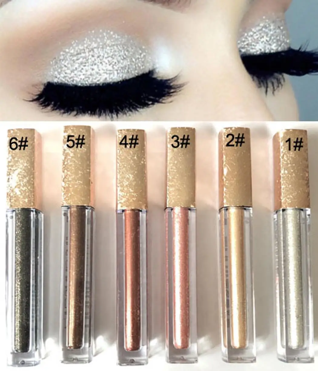 С металлическими блестками тени для век блестящая жидкая Professional makeup или