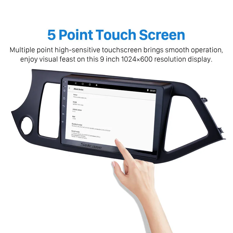 Seicane Android 8 1 четырехъядерный Автомобильный GPS радио для 2011 2013 2014 KIA PICANTO Morning HD 1024*600
