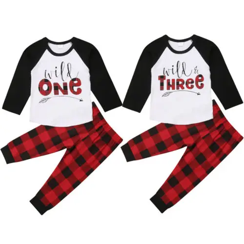 

Клетчатая футболка для новорожденных мальчиков на Рождество и день рождения, топы, длинные штаны, одежда, От 0 до 4 лет