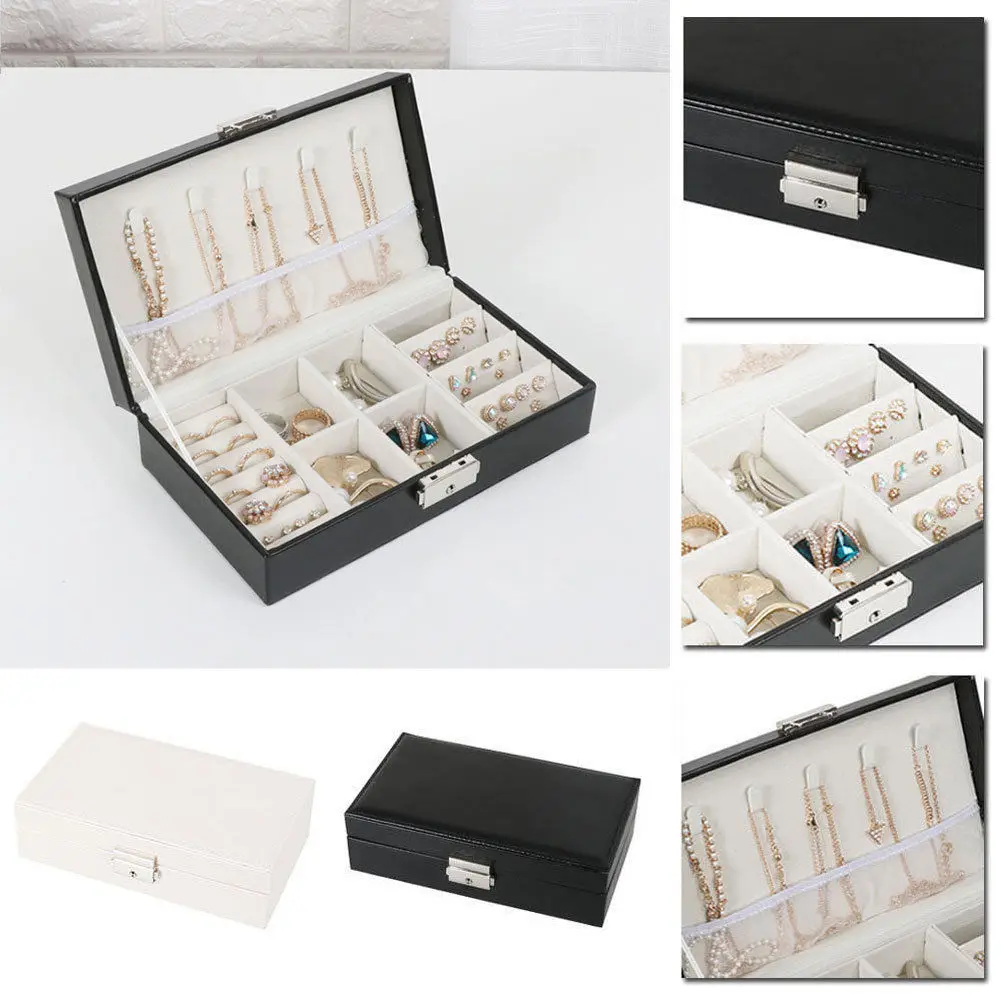 Korean Style Fresh And Simple Girl Earrings Plate Jewelry Box Protable Leather Ring Multi-function Storage | Дом и сад