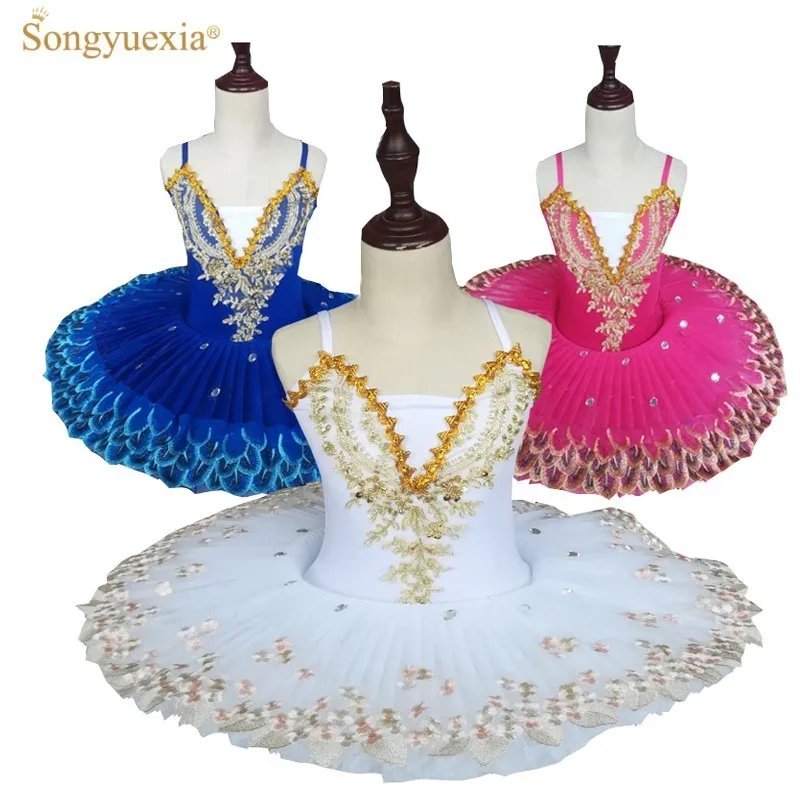 

white professional ballerina ballet tutu for child children kids girls pancake tutu dance costumes ballet dress kids girls