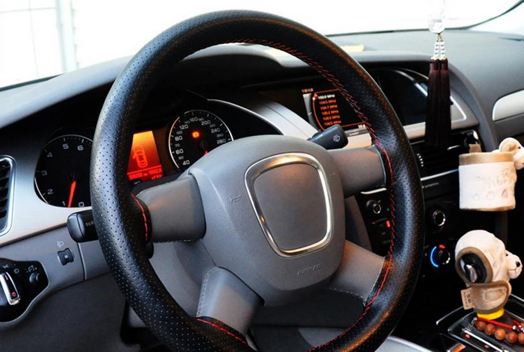 Оплетка для руля сшитая вручную из искусственной кожи оплетка автомобиля с