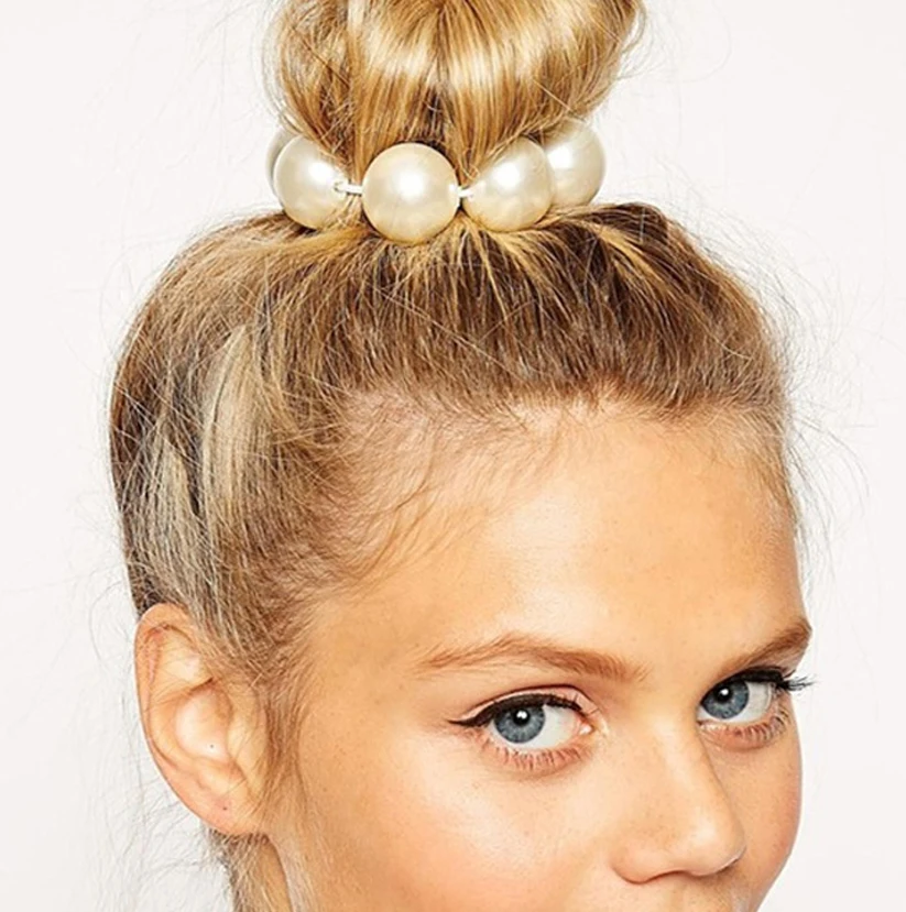1 шт. Женская эластичная резинка для волос с искусственным жемчугом| |