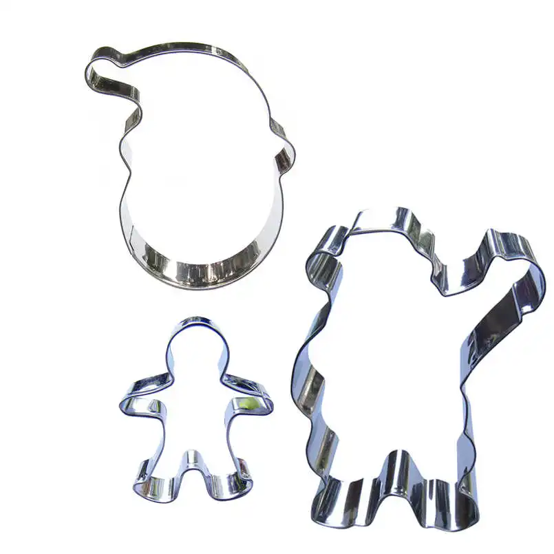 Santa Claus Mini Little Man Father Christmas shaped 3 piece biscuit cutting molds cake decorating soft candy tools | Дом и сад
