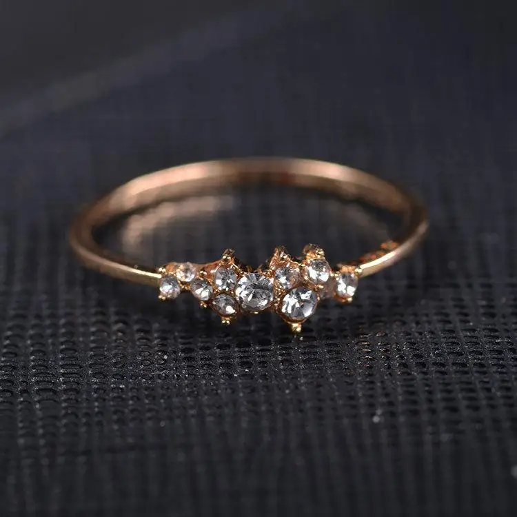 Women Fashion Rhinestone Engagemen Ring Wedding Jewelry Accessories Gift Silver Gold | Украшения и аксессуары
