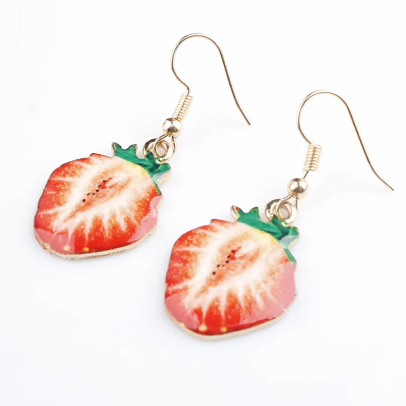 Женские серьги из сплава с милыми мультяшными моделями и фруктами оригинальные