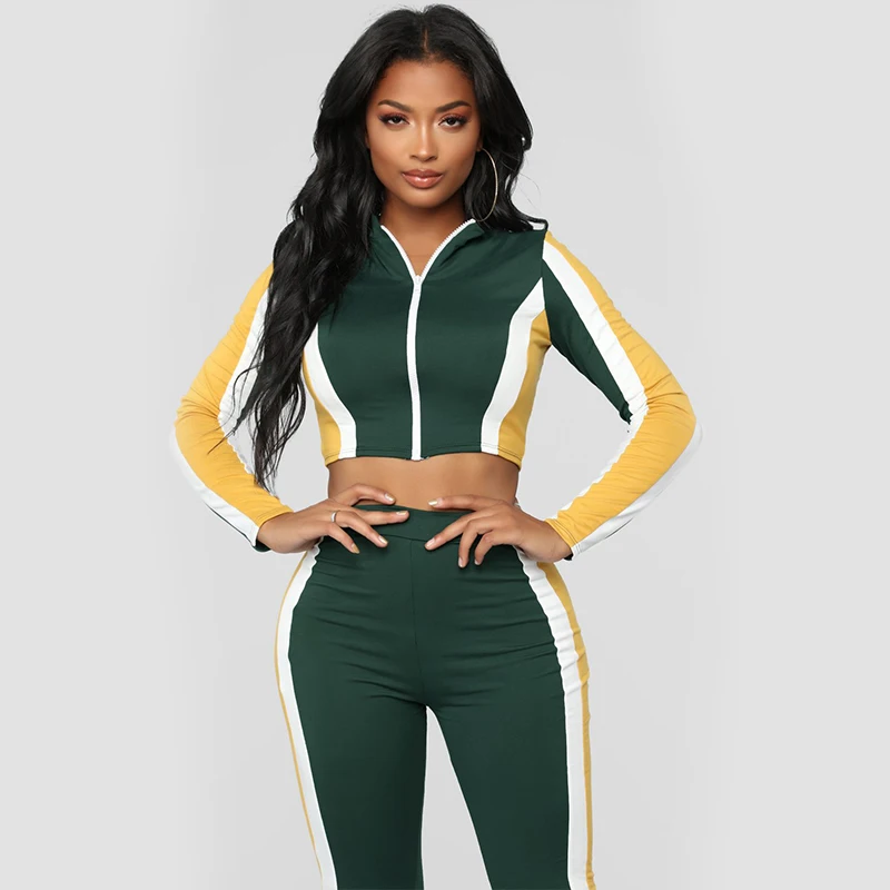 Women's Clothes Leisure Sports Suit High Quality Two Piece Set Long Sleeve Tracksuit Women Korean 2019 spring Winter sportswear | Женская