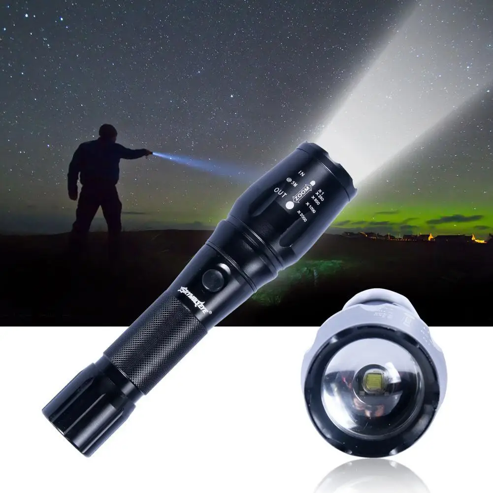 10000лм масштабируемый тактический фонарик с ремнем Телескопический SKYWOLFEYE T6 AC
