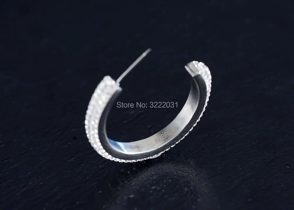 Stainless Steel Women Crystal Pave Setting Earring High Quality Girls Austria Jewelry 2019 Summer Princess Earrings New | Украшения и