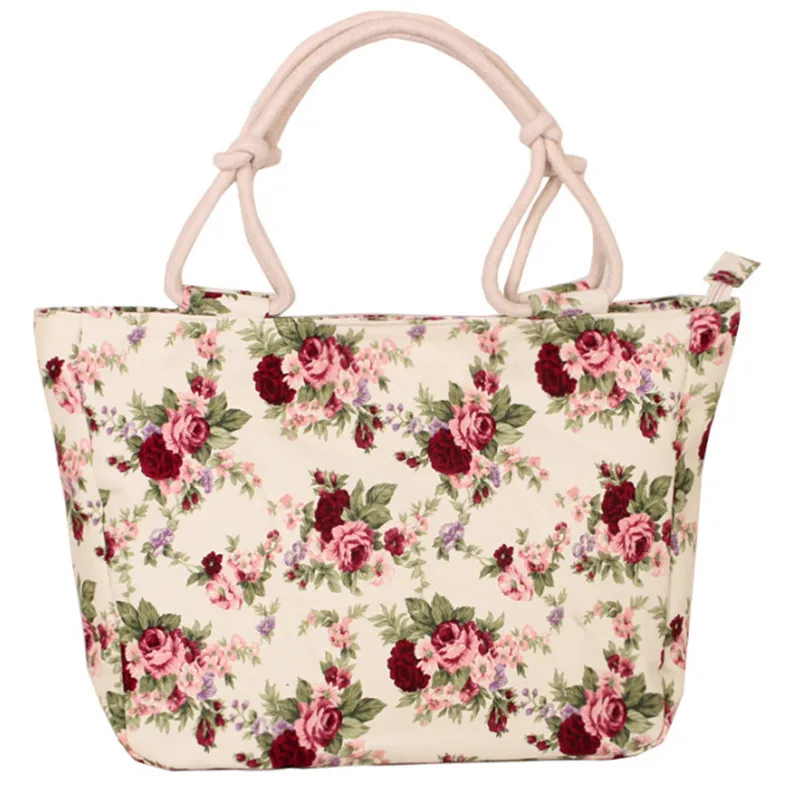 2019 Fashion Folding Women Big Size Handbag Tote Ladies Casual Striped Flower Printing Canvas Graffiti Shoulder Bag Beach Bolsa | Багаж и