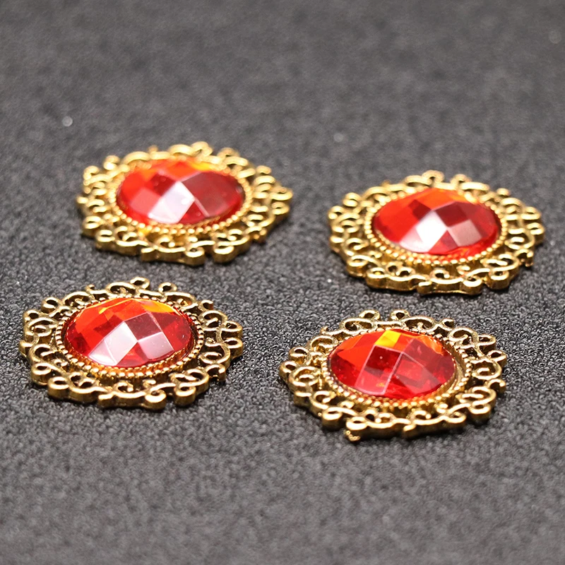 10pcs Round Decorative Rhinestone Buttons For Girl Hair Accessories Dress Crafts Jewelry Scrapbooking Sewing | Дом и сад