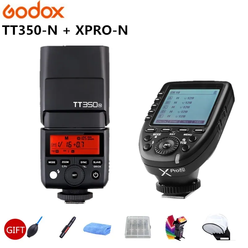 GODOX TT350N Вспышка Speedlite 2 4G HSS 1/8000s ttl GN36 карманные фонари + 1 шт. Xpro N беспроводной