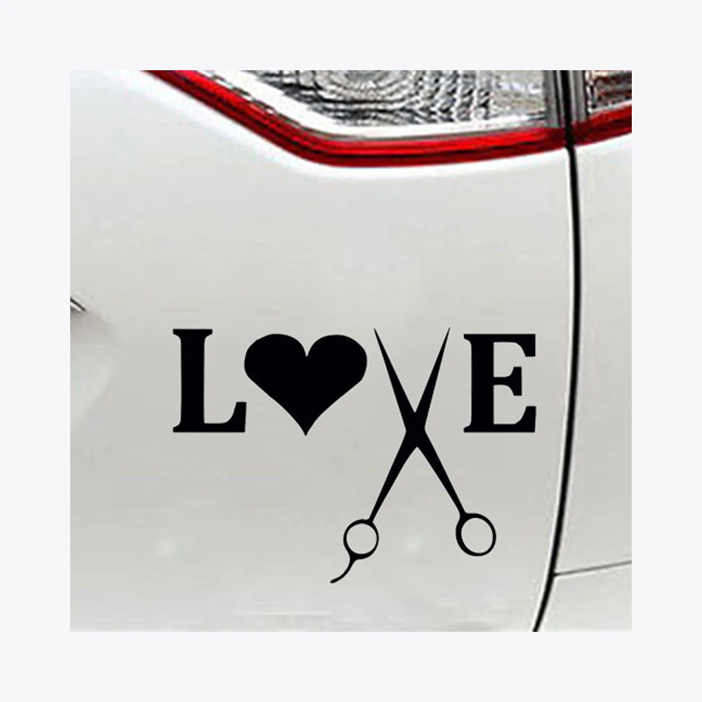 Liebe Friseurschere Autoaufkleber Auto Tattoo Applique Vinyl Verpackung Personlichkeit Muster Zubehor | Автомобили и мотоциклы