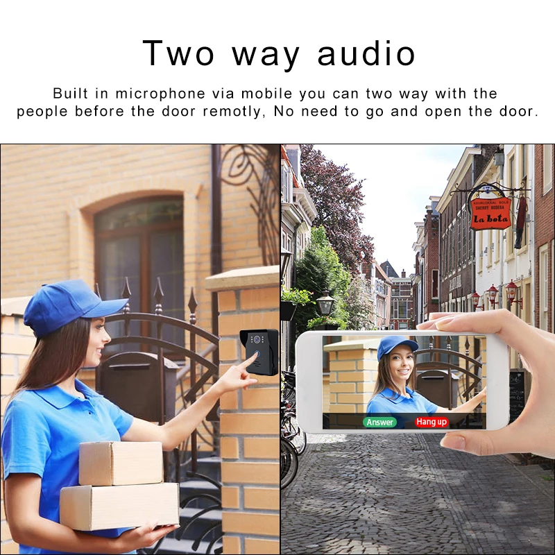 Saful Wireless Two-way audio Wifi Video Intercom System Wide Angle Doorbell with receiver and 7&quottablet for smart home | Безопасность - Фото №1