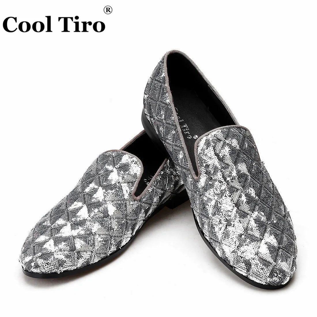 Cool Tiro Silve/парусиновые мужские лоферы с блестками мокасины шлепанцы блестящие