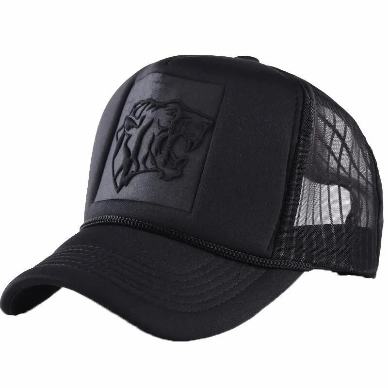 Summer Mesh Black Leopard Print Curved Baseball Caps For Women Men Snapback Hats Casquette Trucker Net Cap Sun Visor Hip Hop Hat