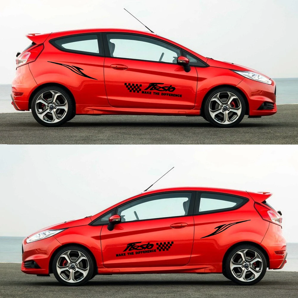

Car Side Body Decal Sticker For Ford Fiesta Pickup Truck Decals DIY Car Decoration name Stickers 180cm Car-styling Accessories