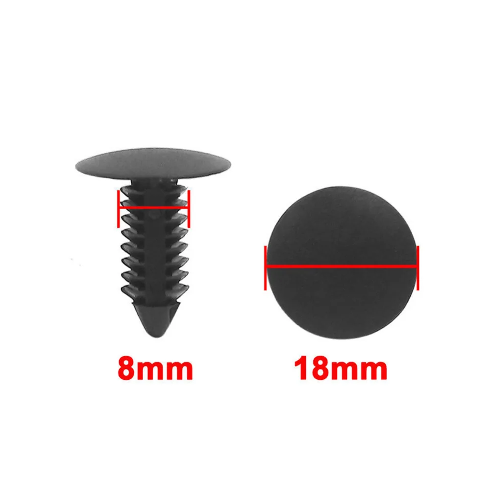 

Auto Car Panel Trim Clips Rivet 10/50/100pcs 8mm Car Plastic Rivet Bumper Fender Retainer Fastener Push Clips