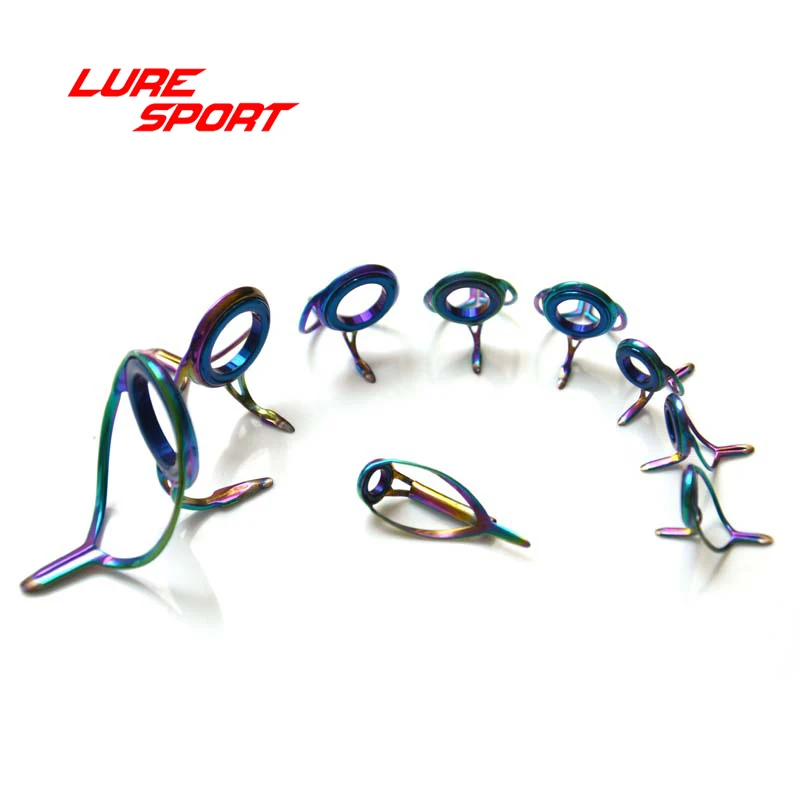 LureSport 9 шт. Руководство Топ Набор MN Радуга рамка голубое кольцо литье стержень