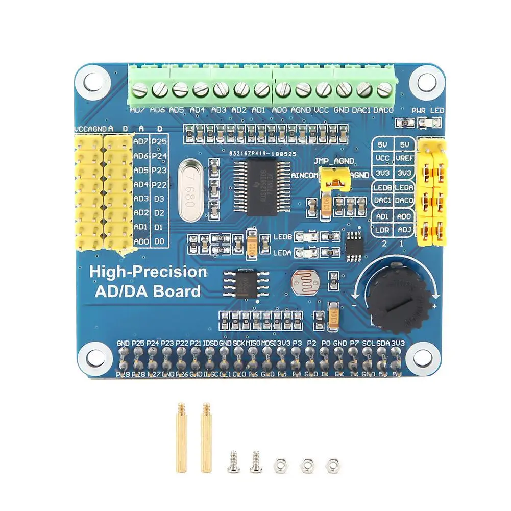 Высокая точность AD/DA Плата расширения для Raspberry Pi A +/B +/2B/3B/3B + плата | Обустройство