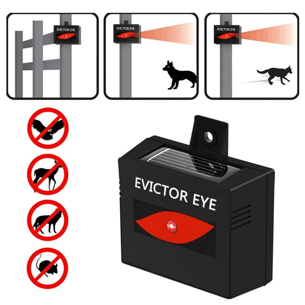 Репеллент с питанием от солнечной батареи для кошек и лисиц еноты птиц садовая