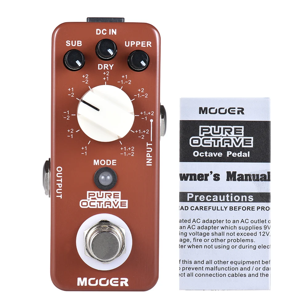 Педаль для гитары MOOER PURE octa 11 режимов работы полностью металлический