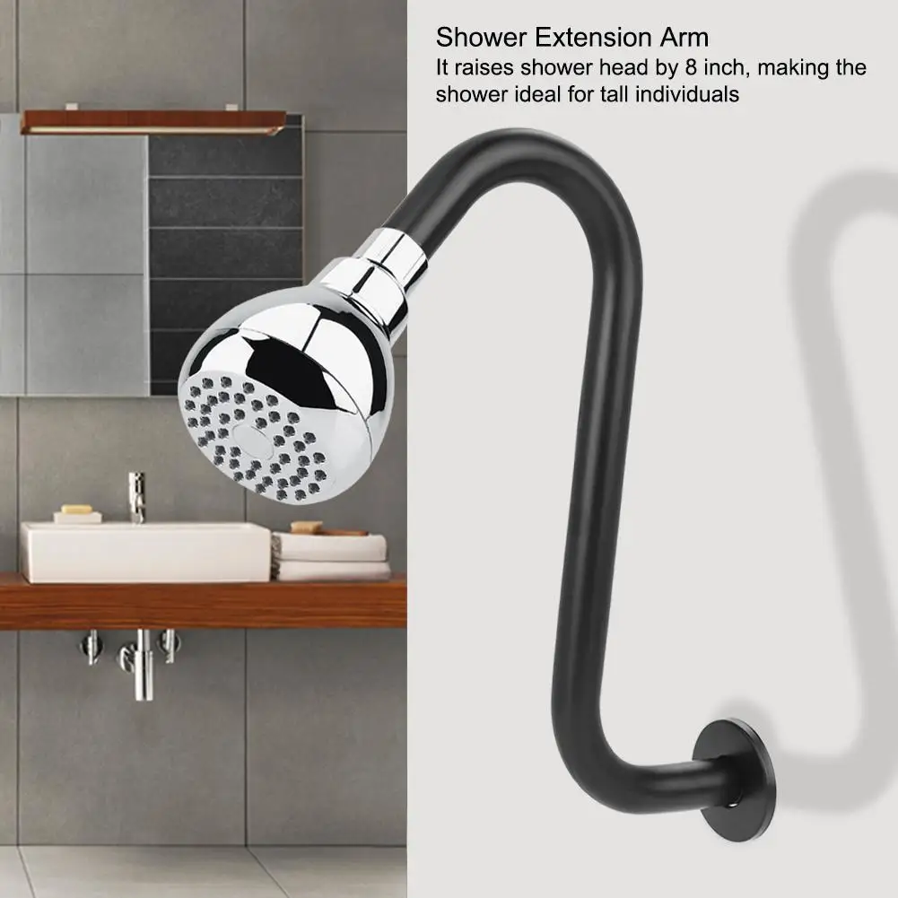 Shower Arm 8in Wall Mounted Bathroom Head Stainless Steel High Rise S-Curved Extension G1/2 | Обустройство дома