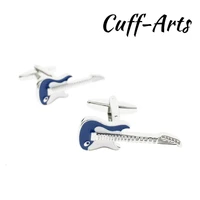 cuffarts blue guitar music cufflinks metal high quality brass 2018 trendy rhodium gifts business lawyer vintage cufflinks c10176