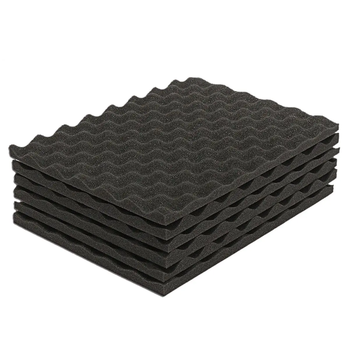 

6PCS Black Soundproofing Foam Acoustic Foam Acoustic Eggshell Foam Sound Absorption Treatment Panel Tile 40X30cm