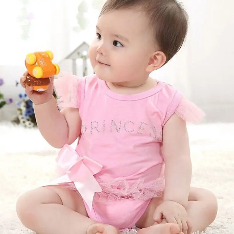 Детский хлопковый комбинезон Pudcoco с коротким рукавом и надписью для