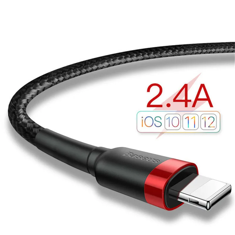 USB кабель Быстрая зарядка для iPhone провод Xr Xs X 8 7 6 65S 2.4A зарядное устройство Шнур