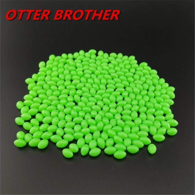 100pcs/Lot Luminous Beads Fishing Space Beans Round Float Balls Stopper Night Plastic Light Glowing Oval Tackle Lure Accessories