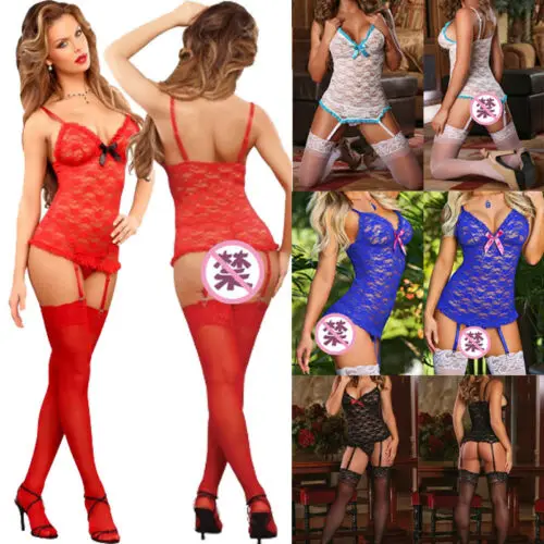 Women Sexy/Sissy Lingerie Lace Babydoll.G-String Thong Underwear Nightwear | Тематическая одежда и униформа