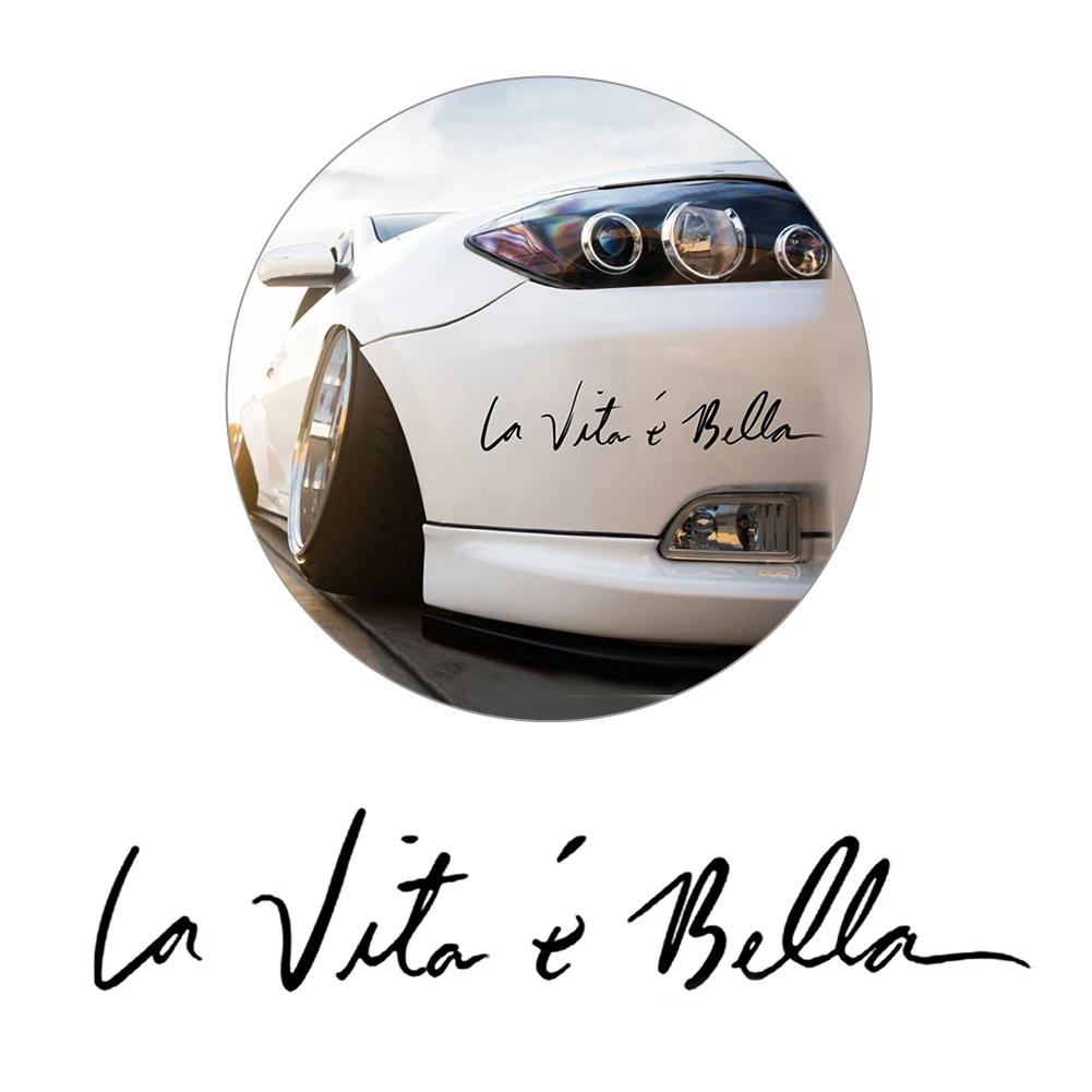 Car Styling Stickers Reflective Waterproof Life is Beautiful Rear Bumper Cover Scratches Black Classic Font | Автомобили и