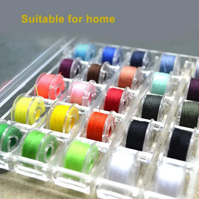 36 шт. Coloful сетки ясно с Case Craft катушки бобины нитки швейная машина комплект|Нитки