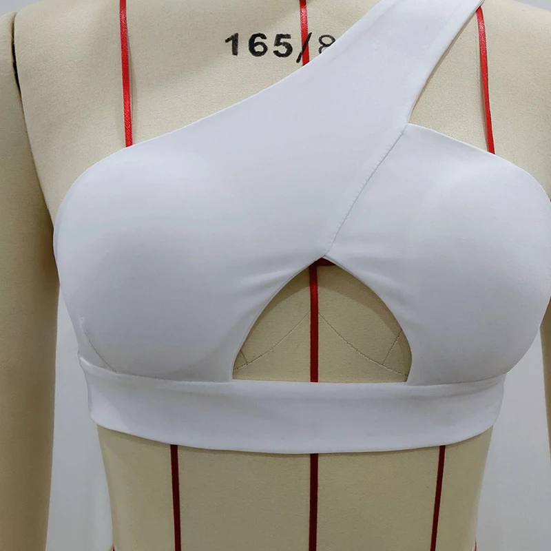 Chictorso White Bikini Two Piece Set Women Sexy One Shouder Hollow Out Beach Ladies Casual Beachwear 2 2019 New | Женская одежда