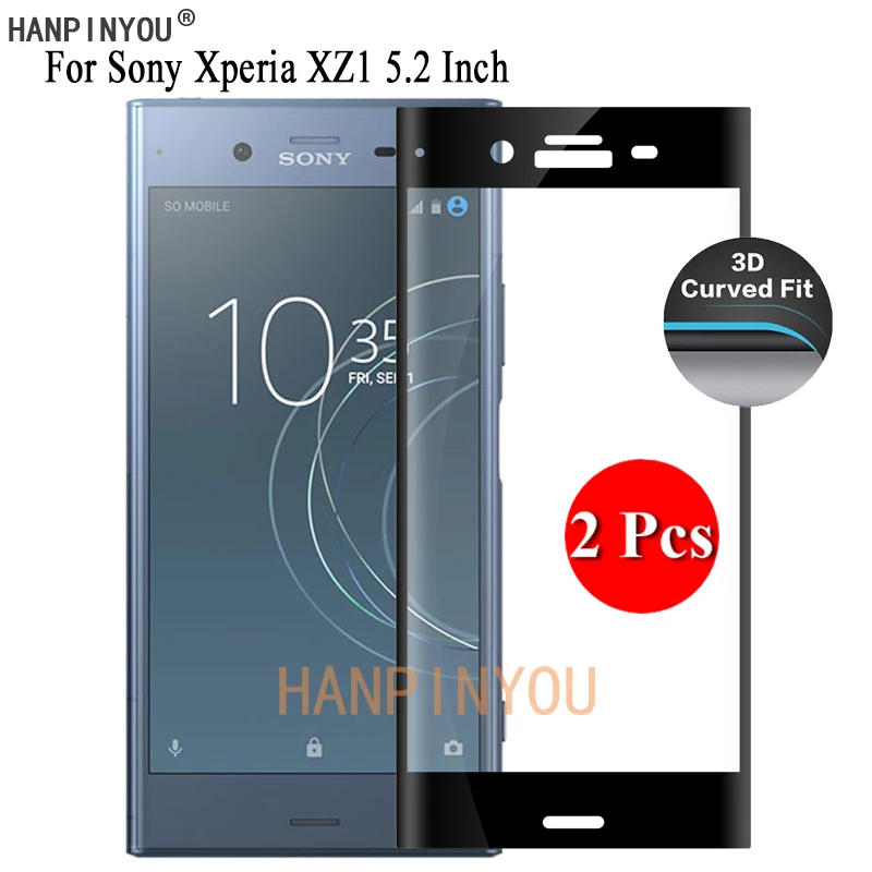 

2 Pcs For Sony Xperia XZ1 / Dual F8341 F8342 9H Ultra Thin 3D Curved Full Cover Screen Protector Tempered Glass Protective Film