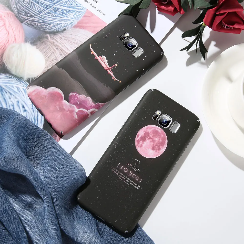 KISSCASE чехол для samsung S10 S9 S8 плюс S7 Edge Note 8 9 Симпатичный Самолет планета Galaxy J4 J6 A7 A8 2018 |