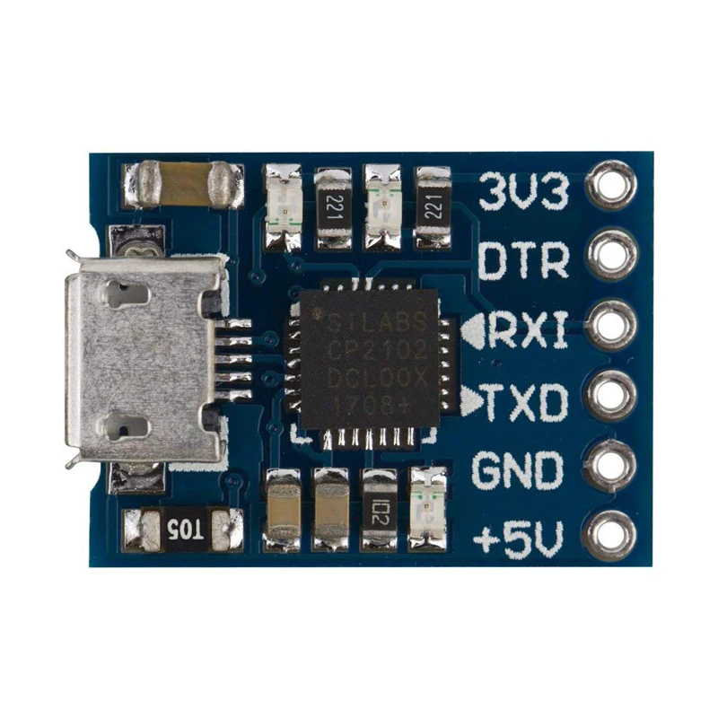 Преобразователь серии CP2102 MICRO USB в UART TTL 6 контактный последовательный