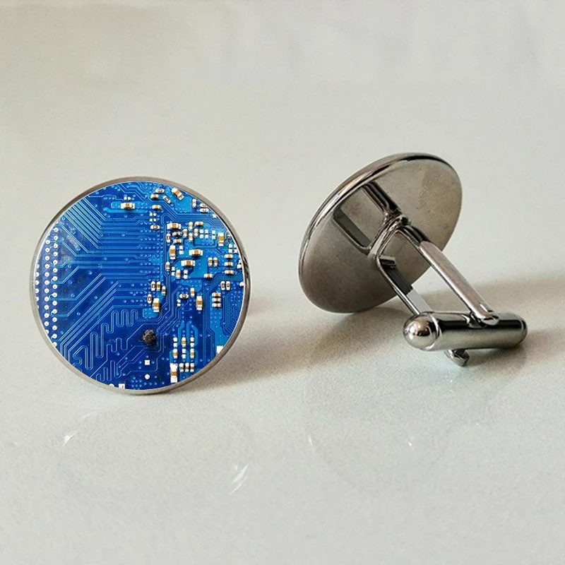 Стекло запонки монтажная плата ручной работы с фотографией PCB дизайнерские макет