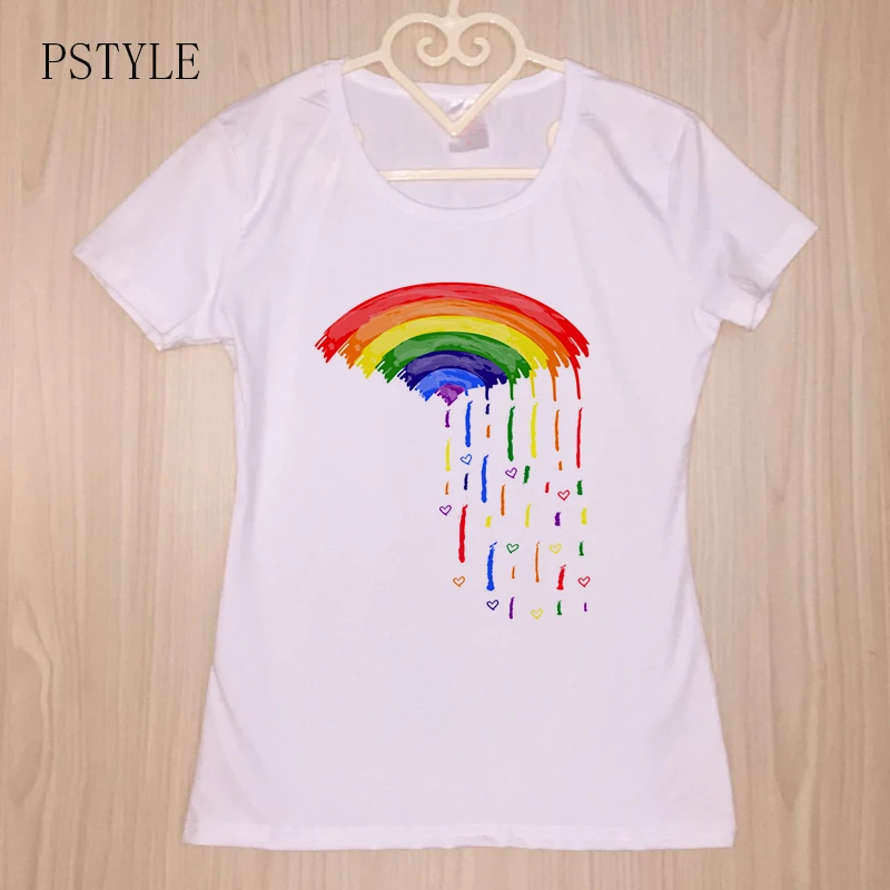 Gay Pride LGBT футболка забавная Радужная цветная дизайнерская женская Милая