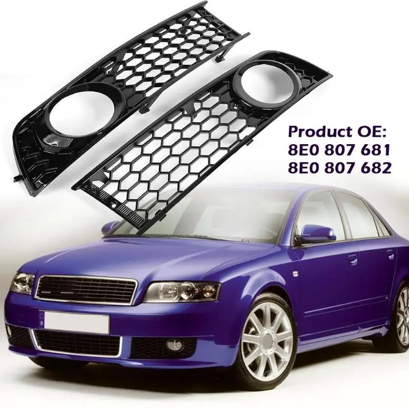 

VODOOL Передняя Нижняя боковая противотуманная фара решетка для 2002-2005 Audi A4 B6 ремонт автомобиля решетка бампер GZ.E053L/R автостайлинг запчасти