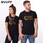 ЖенскаяМужская Повседневная футболка MVUPP, черная хлопковая Футболка с принтом луны и звезд, топ с коротким рукавом, одежда унисекс для влюбленных, на лето
