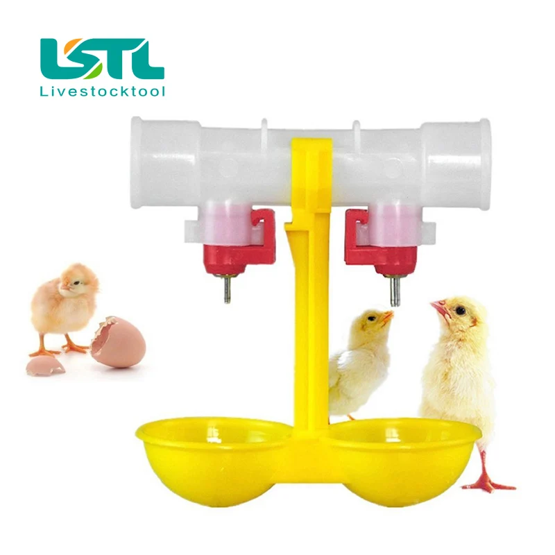 

40Pcs Chicken Water Nipple Drinker Cups Poultry Duck Water Double Hanging Cup Pigeon Quail Ball Nipple Drinker25mm